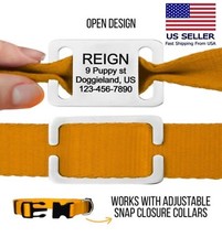 Stainless Steel Slide-On Collar Pet Dog Identification Name Tags Custom ID