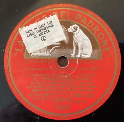 Apollo Granforte   78 rpm VDP DB1220: Trovatore-Il balen/Per me ora fatale; E