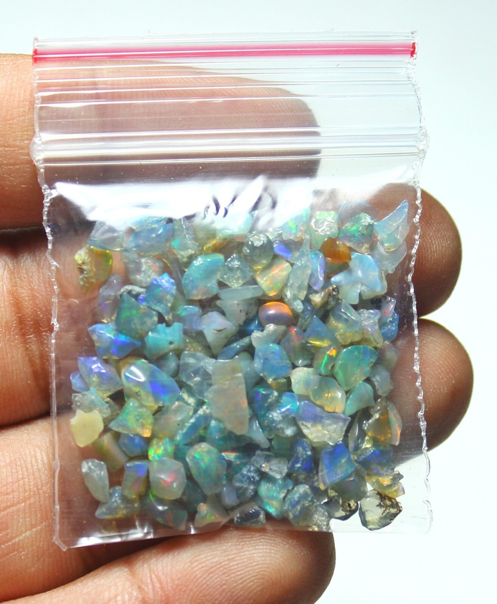 Opal Rough 200-Piece Lot AAA Natural Ethiopian Welo Fire - Multi Flash Opal Chips Rough Natural Brazil Fire Opal Loose Gemstones - Foto 9