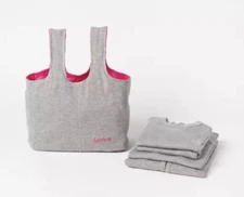 Girls 4 Piece Pajama Set - Great For Sleep Over Matching Carry Bag- Size 4-6