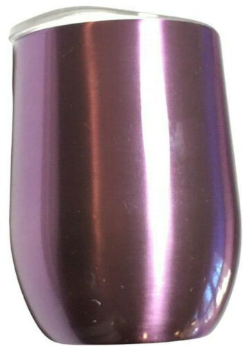 12 Oz Wine Tumbler Sip Lid Insulated Double Wall Stainless Steel Stemless