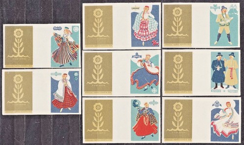 Latvian SSR 1960 Matchbox Label - Cat.69Z+Zr set, Latvian folk costumes. - Picture 2 of 2
