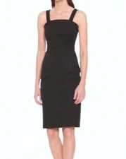 Banana Republic Sloan Sheath Dress Bi-Stretch Retro Pencil Midi Black Sz 6