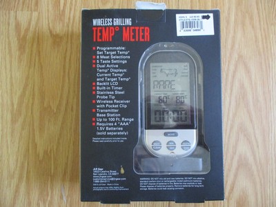 Smart Gear BBQ Wireless Grilling Meat Temp Meter Programmable Thermometer - NEW