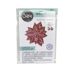 Sizzix 3D Impresslits Poinsettia Embossing Folder by Kath Breen 665354 NEW