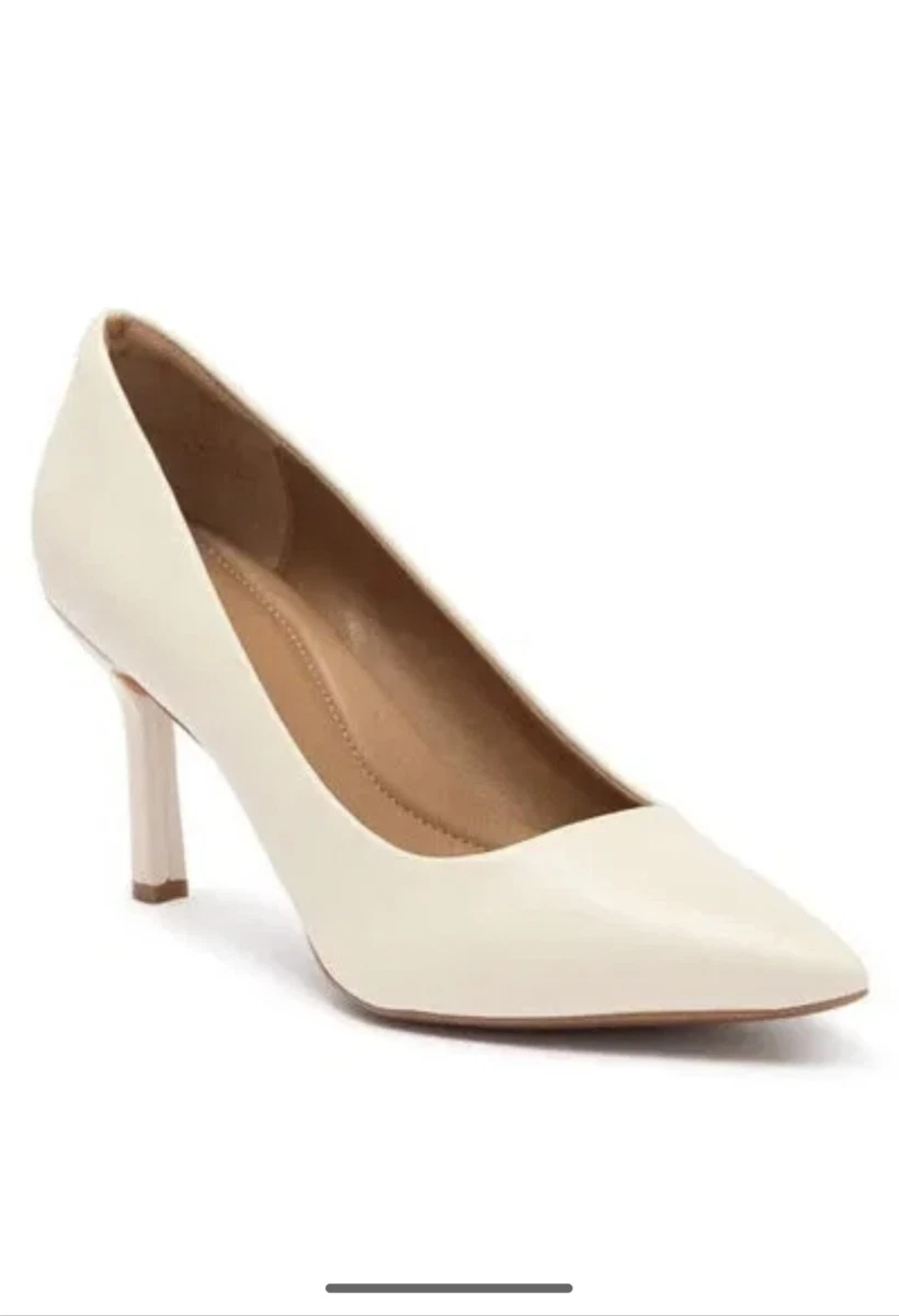 Cream store leather pumps