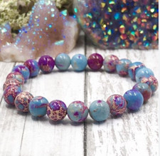Blue Sea Sediment Jasper Stone Beaded Bracelets Healing Crystal Bracelets Gifts