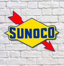 SUNOCO GASOLINE PLAQUE WALL SIGN WORKSHOP PETROL SIGN GAS OIL GARAGE petroliana