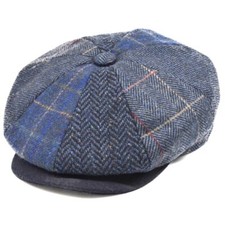 Majorwear 8-Panel Patchwork Newsboy Cap Quilted Satin Lining, Grosgrain Inner