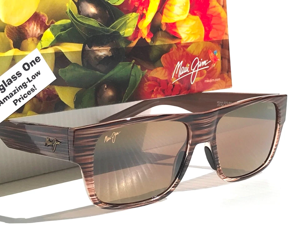 NUEVAS Gafas de Sol Maui Jim KEAHI Rayas Marrones POLARIZADAS HCL Bronce VIDRIO H873-10 Foto 3 de 4