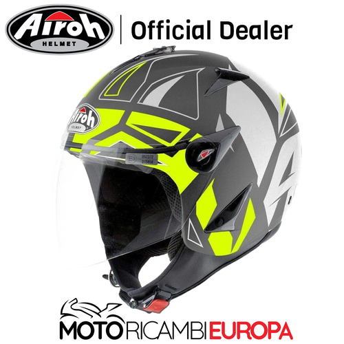 CASCO JET DEMI JET MOTO SCOOTER AIROH CONVERT YELLOW UOMO DONNA VERDE  TITANIO | eBay