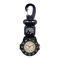 Clip On Outdoor Carabiner Watch Compass for Sports Hiking Camping