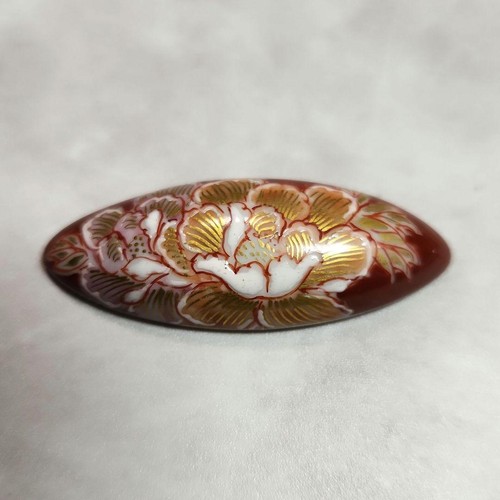 Kutani Ware Pottery ObiDome Ceramics Peony 394 Kimono Japanese