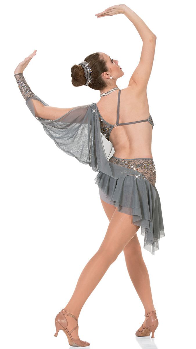 grey dance dress SAGE grey draped lyrical dance costume