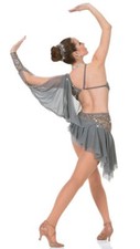 Gorgeous Gray Dance Dress W Drapes Lyrical Contemporary Ballroom Art Stone Large