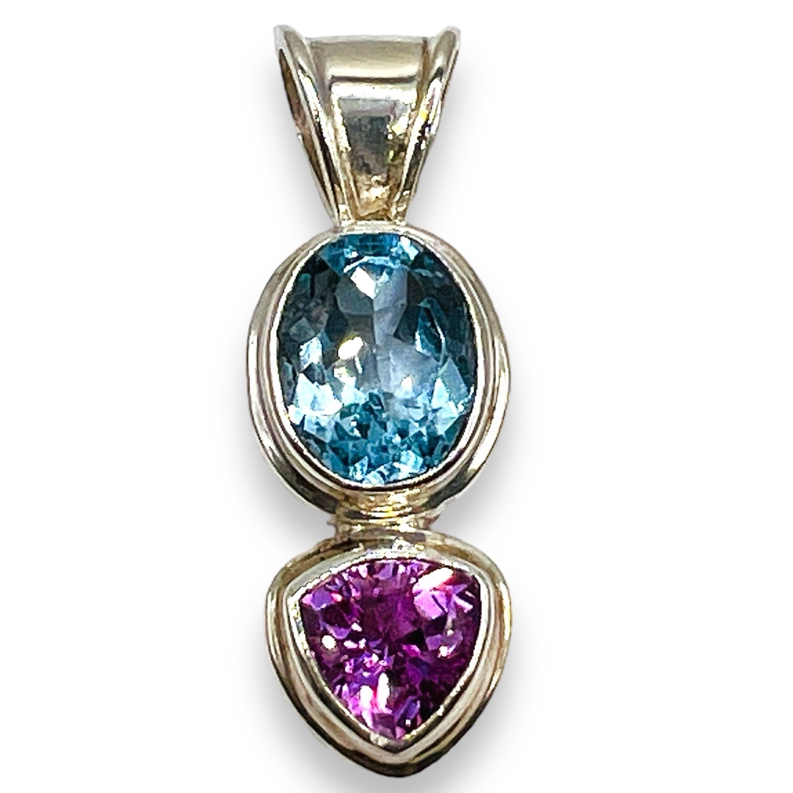 925 Solid Sterling Silver Handmade Genuine Blue &… - image 1