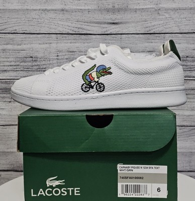 New Lacoste x Netflix Women's White Sex Education Carnaby Sneaker Size US 6