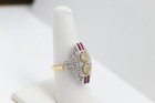 Art Deco Ruby Ring Natural Ruby and Diamonds Real 18k and Silver 925 — photo 9