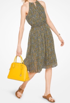 NEW! MICHAEL KORS Floral Chiffon Dress Taxi Yellow Size 12* | eBay NEW! MICHAEL KORS Floral Chiffon Dress Taxi Yellow Size 12* | eBay