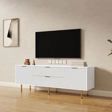 TV Stand Entertainment Center TV Media Console Cabinet for TVs up to 80'' White