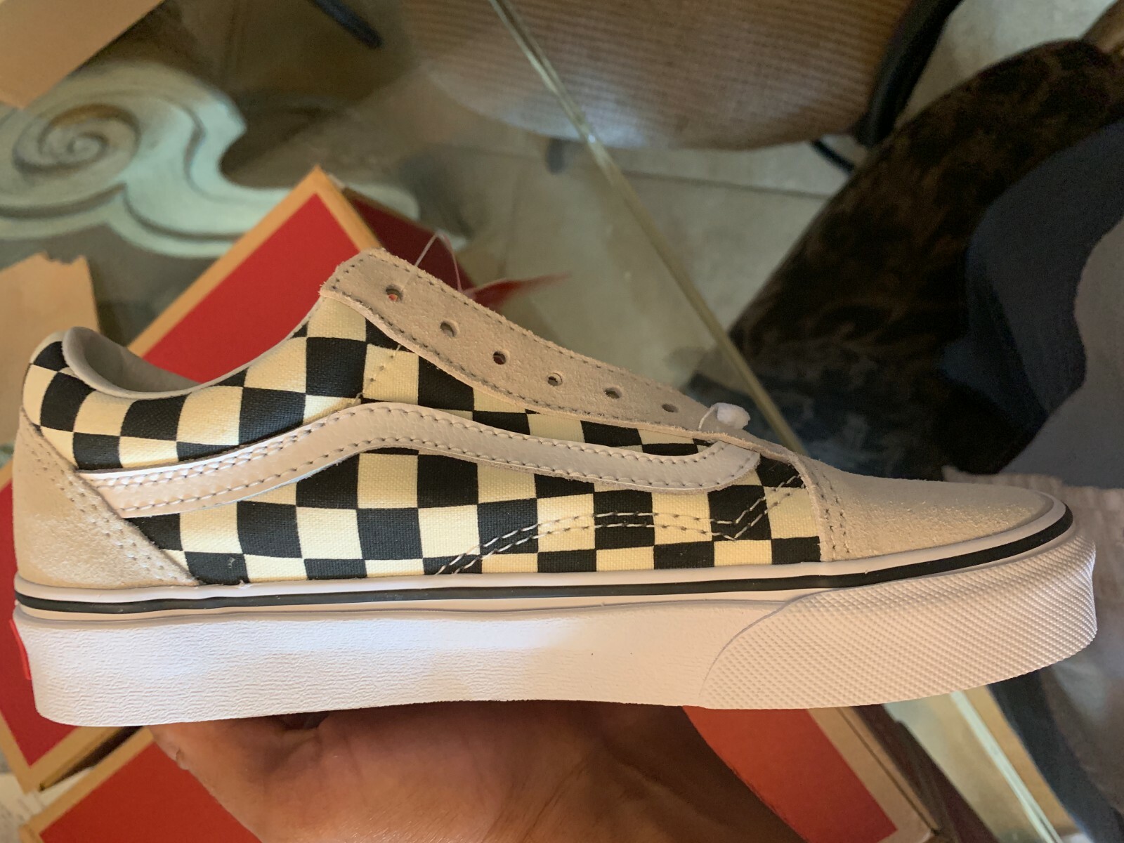 Vans Old Skool Checkerboard White/Black - VNOA38G127K