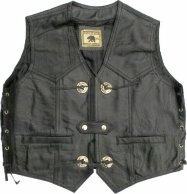  Kinder Lederweste,Biker Country Western 50s Rockabilly Children Leather vest
