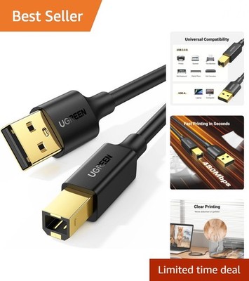 High-Speed 5ft USB A to B Printer Cable for Effortless Device Connection