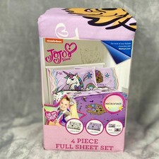 Nickelodeon JoJo Siwa Kids Feel the Music Pink 4 Piece Full Sheet Set NEW
