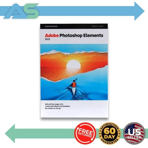 Adobe Photoshop Elements 2025 (3-Year License /w Download Code) Windows + macOS