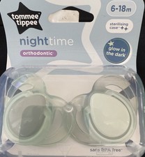 Tommee Tippee Night Time Soothers for 6-18 Months Orthodontic Glow In The Dark