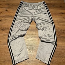 Vintage Adidas Silver Black Adibreak Tear Away Track Pants Mens Size M
