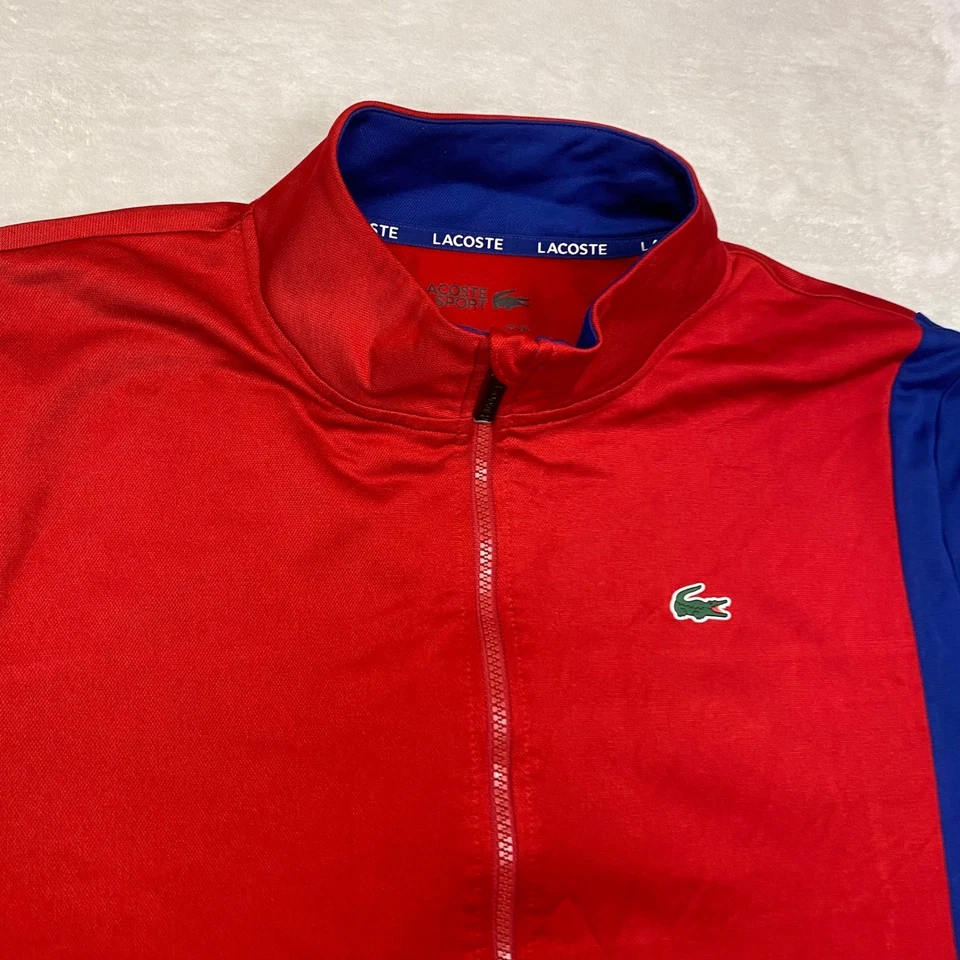 Lacoste Sport Track Jacket Red Blue Full Zip Mens 4XL Colorblock - Image 2 of 4