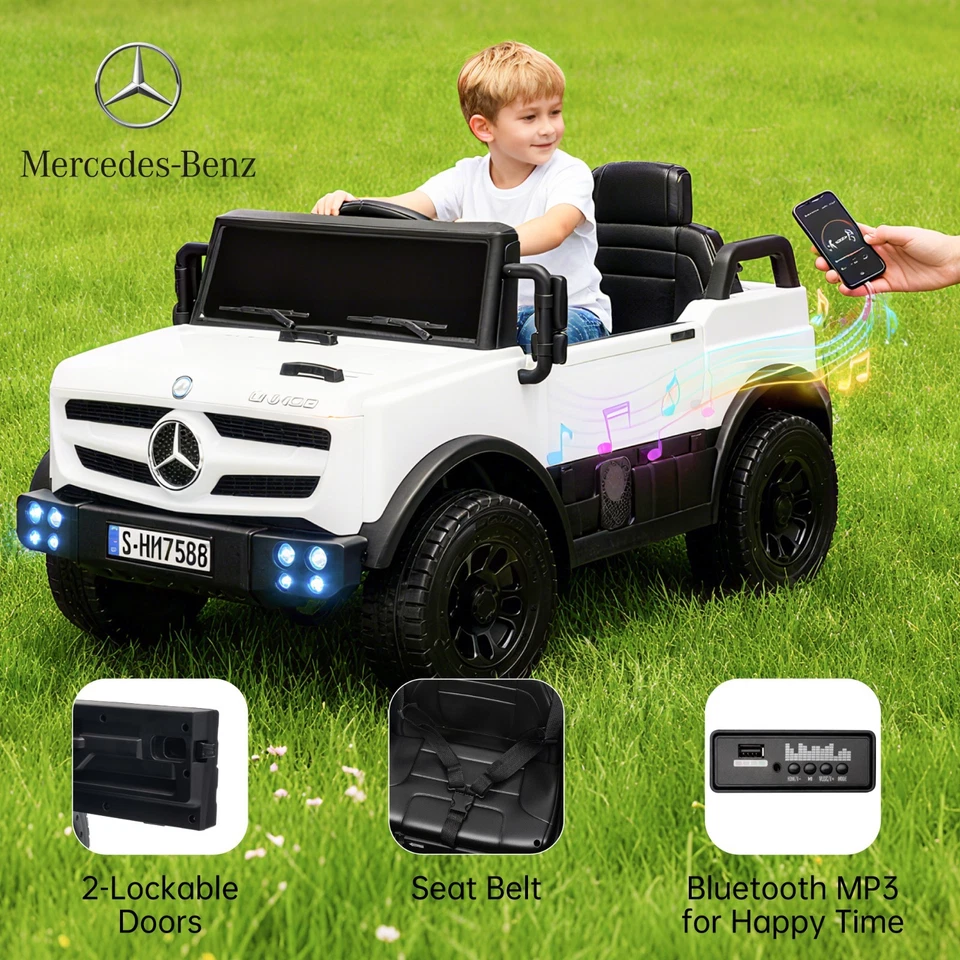 Mercedes Licensed 12V Ride on Toy Electric Car Age for 1-4 w/ Parent Remote MP3 - Image 3 of 4