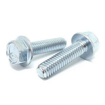 #10-32x3/4'' Grade 5 Hex Flange Bolts Zinc Clear (Choose Qty)