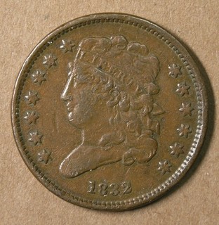 1/2C 1832 Classic Head Half Cent VF Details AvenueCoin