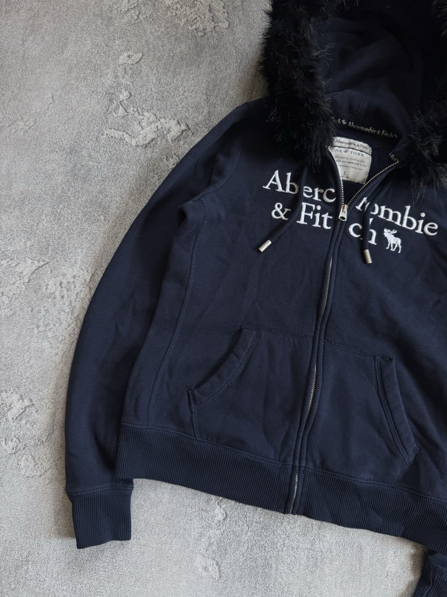 Abercrombie & Fitch L/size Y2K Fur Faux Hoodie Style If Six Was
