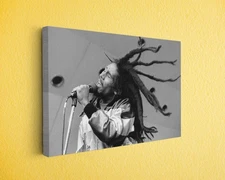 Bob Marley Canvas Print  Wall Art - Singing Portrait, Reggie lover Home Decor