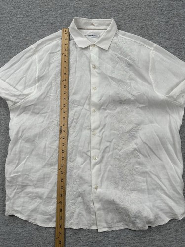 Tommy Bahama Shirt Mens XL White 100% Linen Floral Long Sleeve Button Up Resort - Picture 6 of 9