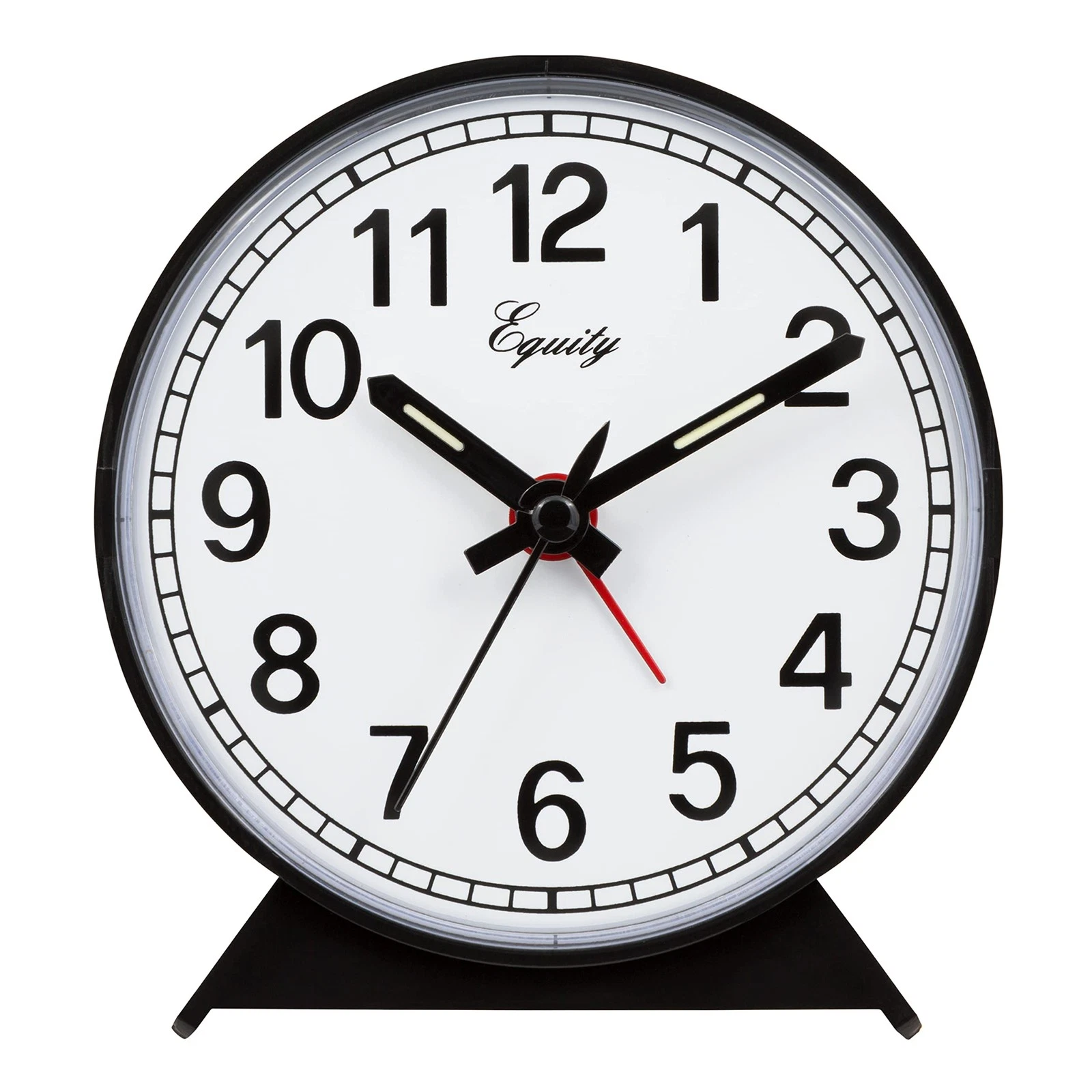 Equity 14075 Black Analog Wind-Up Alarm Clock Small,