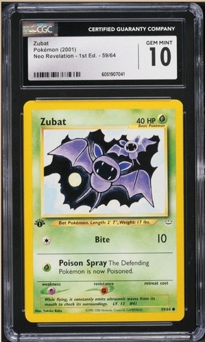 Zubat (1st Edition) graded CGC 10 for sale on eBay