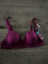 MAIDENFORM One Fab Fit Modern Demi T-Shirt Underwire Bra DM7543 Berry 34A NWT