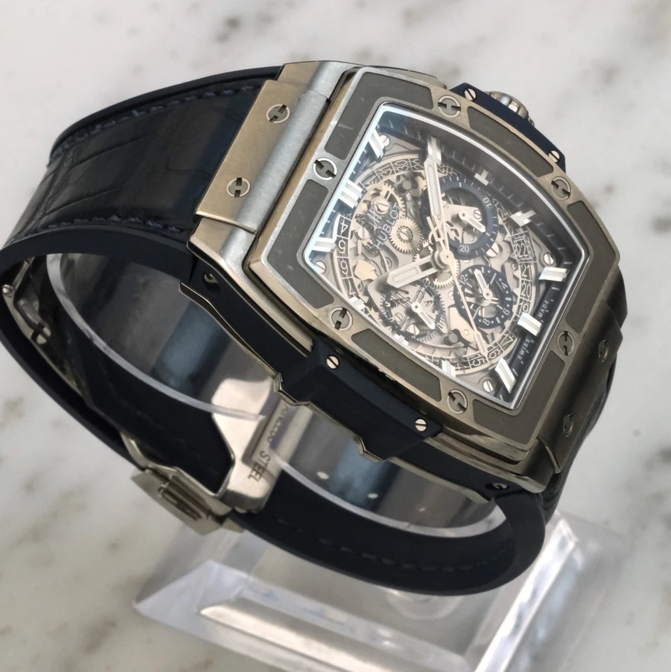 Hublot Spirit Of Big Bang Titanium Blue 42mm Chrono Luxury Watch 601.NX.7170.LR - Image 3 of 4