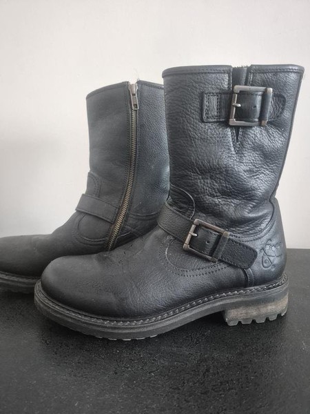 Women AM Shoe Company Boots Black Leather 39.5
