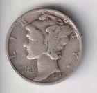 1942-P MERCURY DIME 10¢ PHILADELPHIA 90% SILVER COIN UNITED STATES MINT