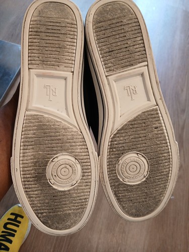 Gorgeous RALPH LAUREN Black White LOGO Women Size 8 Sneakers - Picture 9 of 10