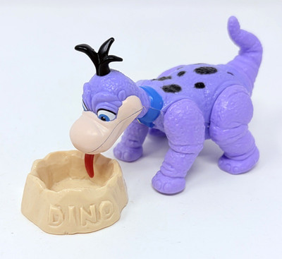 Vintage The Flintstones Movie Dino The Dinosaur Licking Action Figure w/ Bowl