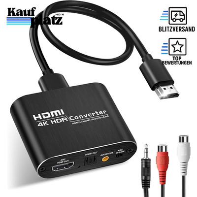 HDMI Audio Extractor 4K 60Hz zu Optical Toslink SPDIF 3,5mm AUX Converter