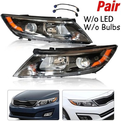 Pair Fit For 2014 2015 Kia Optima EX LX SX Halogen Headlights Headlamps 14 15