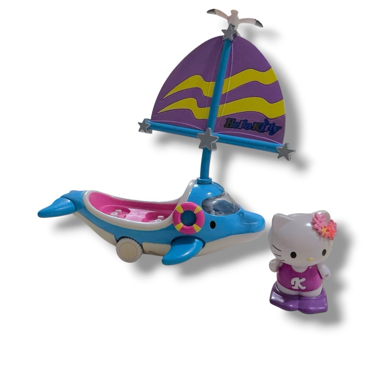 Hello Kitty Dream World Playset Lot Flower Wagon & Dolphin Yacht