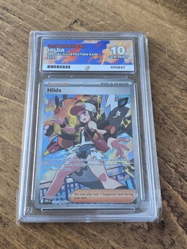 Pokemon TCG Hilda SIR 171/086 White Flare Ace Gem Mint 10 Perfect Subgrades